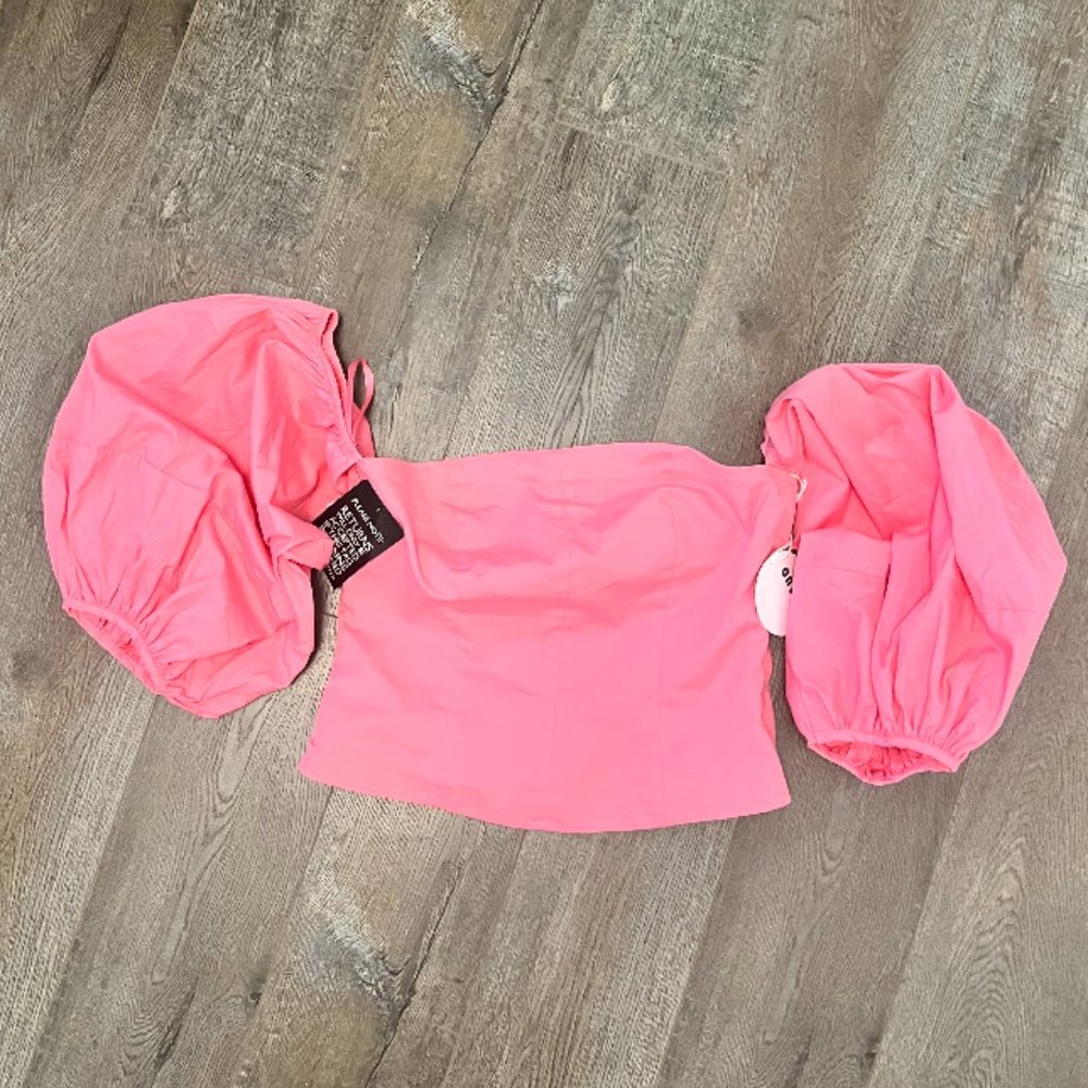 STAUD puff sleeve pink top - NEW WITH TAGS